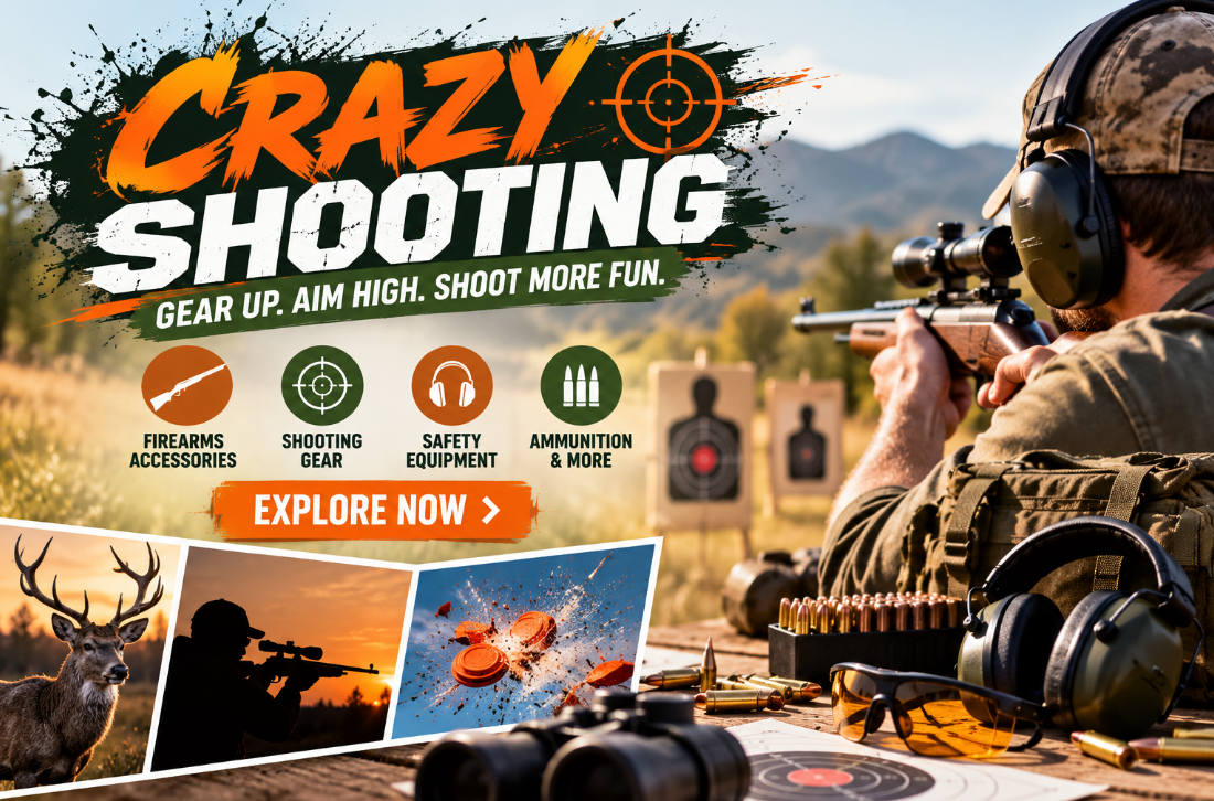 Crazy Shooting browser game showing gun merge gameplay with target shooting range